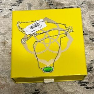 Kendra Scott color shifting necklace with silver chain